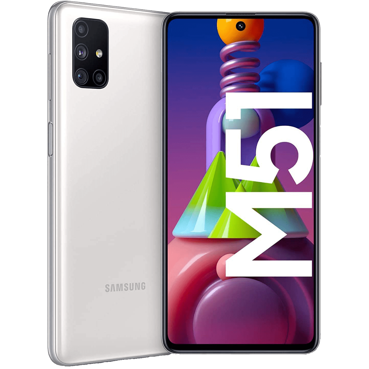 Samsung,Samsung Galaxy M51 128 GB Storage 8GB RAM 4G White (International Model) - Unlocked - Gadcet.com