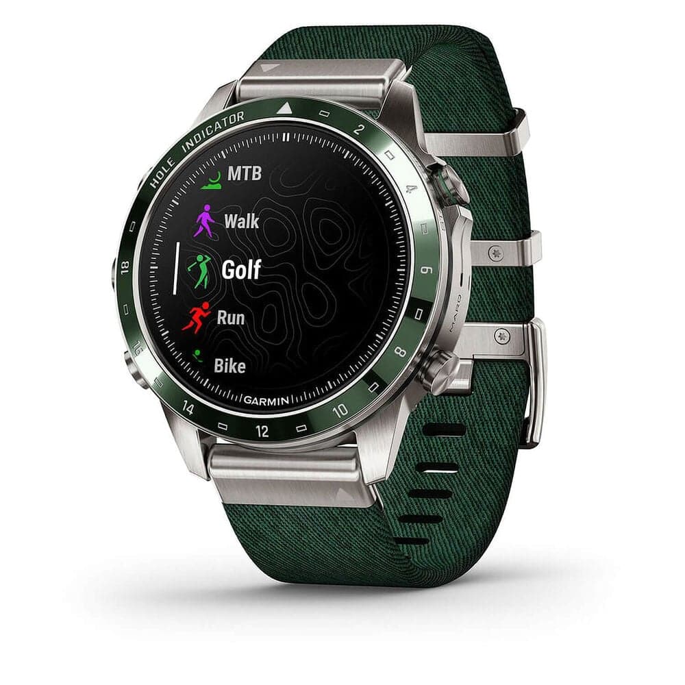 Buy Garmin,Garmin MARQ® Golfer (Gen 2) 46mm Titanium Case Green Ceramic Bezel Strap Watch - Gadcet UK | UK | London | Scotland | Wales| Near Me | Cheap | Pay In 3 | Watches