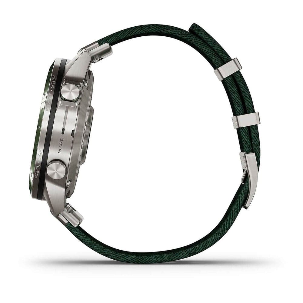 Buy Garmin,Garmin MARQ® Golfer (Gen 2) 46mm Titanium Case Green Ceramic Bezel Strap Watch - Gadcet UK | UK | London | Scotland | Wales| Near Me | Cheap | Pay In 3 | Watches