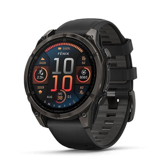 Buy Garmin,Garmin fenix 8 AMOLED 47mm, Carbon Grey DLC Titanium Case, Black Pebble Grey Silicone Strap - Gadcet UK | UK | London | Scotland | Wales| Near Me | Cheap | Pay In 3 | Smart Watches