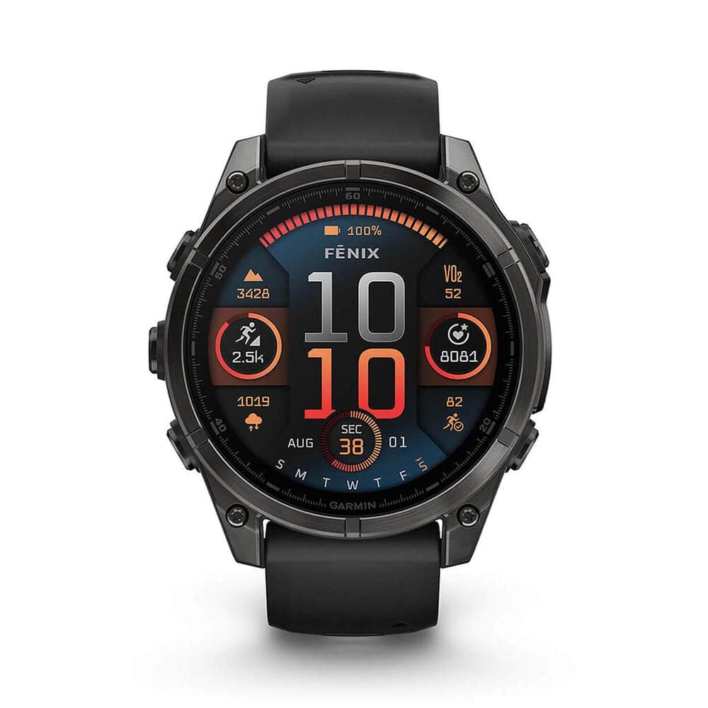 Buy Garmin,Garmin fenix 8 AMOLED 47mm, Carbon Grey DLC Titanium Case, Black Pebble Grey Silicone Strap - Gadcet UK | UK | London | Scotland | Wales| Near Me | Cheap | Pay In 3 | Smart Watches