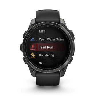 Buy Garmin,Garmin fenix 8 AMOLED 47mm, Carbon Grey DLC Titanium Case, Black Pebble Grey Silicone Strap - Gadcet UK | UK | London | Scotland | Wales| Near Me | Cheap | Pay In 3 | Smart Watches