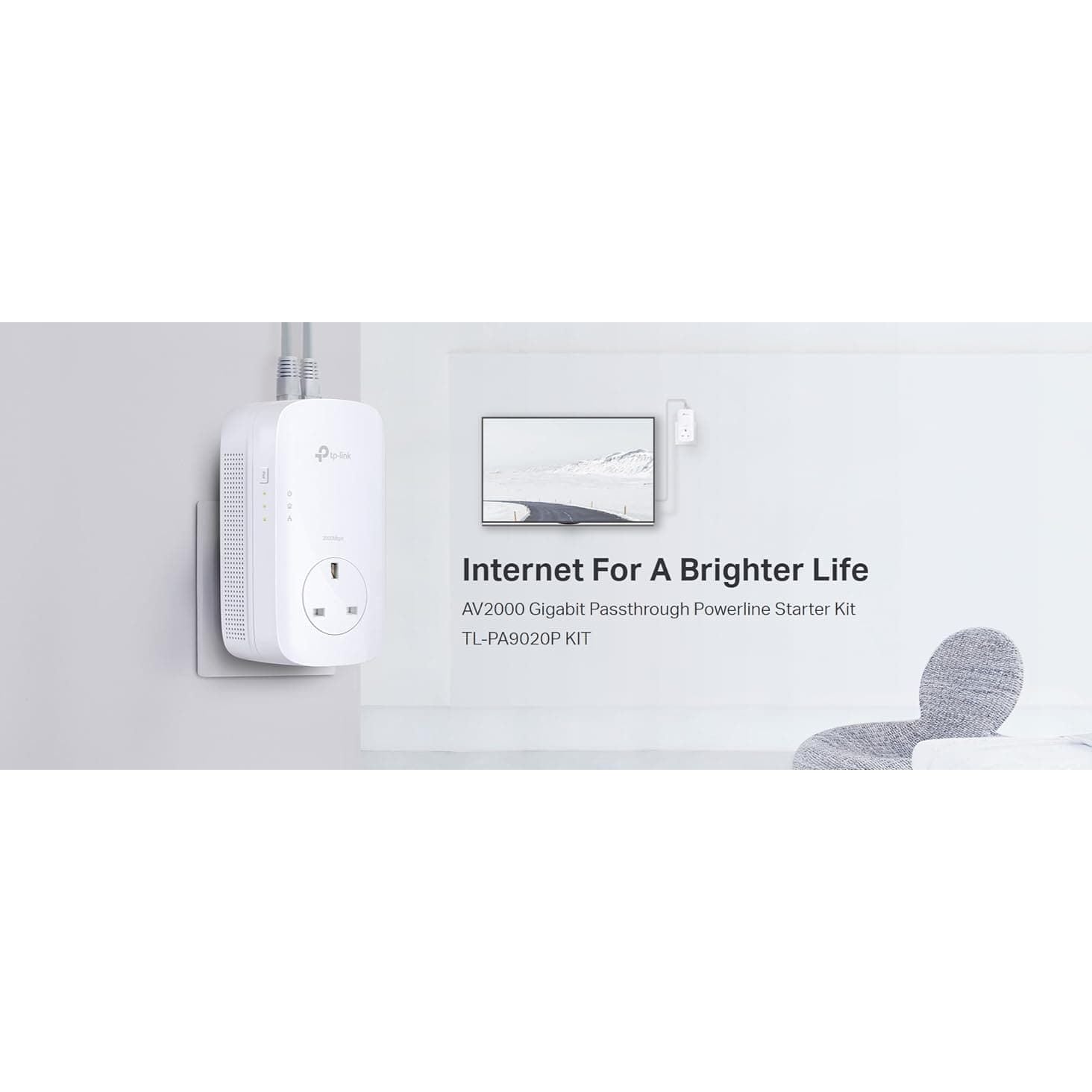 Buy TP-Link,TP-Link AV2000 2-port Gigabit Passthrough Powerline Starter Kit (TL-PA9020P KIT) - Gadcet UK | UK | London | Scotland | Wales| Ireland | Near Me | Cheap | Pay In 3 | Desktop