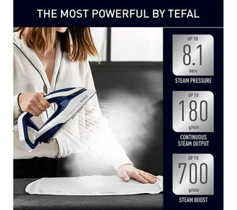 TEFAL Pro Express Vision GV9812 High Pressure Steam Generator Iron - Blue & White