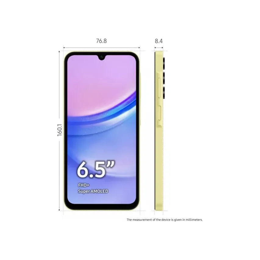Samsung Galaxy A15 4G 128GB 4GB RAM, Dual SIM, Yellow, Unlocked Smartp ...