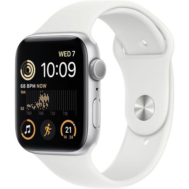 Apple,Apple Watch SE GPS 44mm Alu Case/White Sport Band 2022 - Gadcet.com
