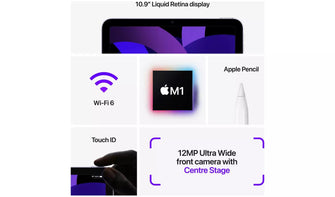 Buy Apple,Apple iPad Air 2022 10.9 Inch Wi-Fi 64GB - Purple MME23B/A - Gadcet UK | UK | London | Scotland | Wales| Ireland | Near Me | Cheap | Pay In 3 | Tablet Computers