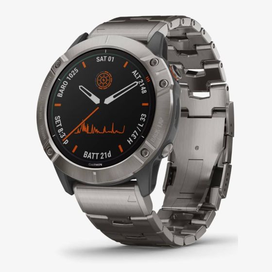 Buy Ecat Tech Ltd,Garmin fēnix 6X Pro Solar Titanium GPS Smartwatch – 51mm Power Glass Solar Display, Titanium Bezel, Titanium Bracelet, Maps, Music, Garmin Pay - Gadcet UK | UK | London | Scotland | Wales| Near Me | Cheap | Pay In 3 | GPS Smartwatch