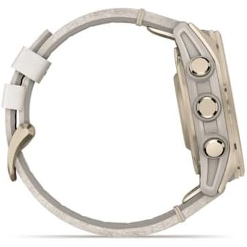 Buy Garmin,Garmin fēnix 8 43mm AMOLED - Sapphire, Soft Gold Stainless Steel with Fog Gray Leather Band & Fog Gray/Dark Sandstone Silicone Band - Gadcet UK | UK | London | Scotland | Wales| Near Me | Cheap | Pay In 3 | Smart Watches
