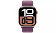 Apple Watch Series 10 – GPS, 42mm Smartwatch, Rose Gold Aluminium Case, Plum Sport Loop, Always-On Retina Display, Carbon Neutral