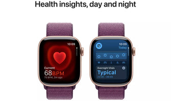 Apple Watch Series 10 – GPS, 42mm Smartwatch, Rose Gold Aluminium Case, Plum Sport Loop, Always-On Retina Display, Carbon Neutral