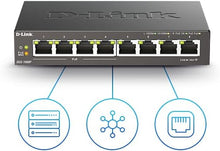 D-Link DGS-1008P 8-Port Gigabit Unmanaged PoE+ Network Switch – 4 PoE Ports, 60W Power Budget, Plug & Play, Metal Case