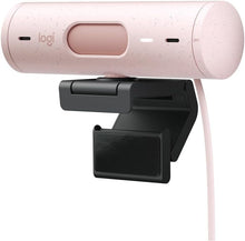 Logitech Brio 500 Full HD Webcam – Auto Light Correction, Dual Mics, Privacy Cover, USB-C, Pink