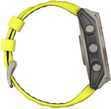 Garmin Fenix 8 – 51mm Solar, Sapphire Titanium GPS Watch with Amp Yellow/Graphite Silicone Band