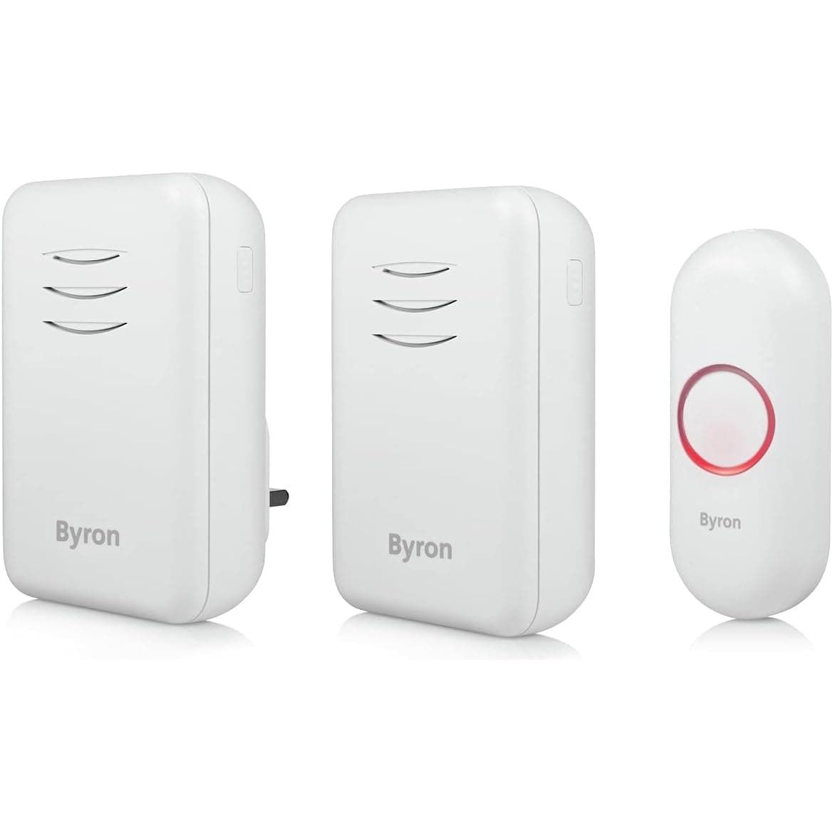 Buy Byron,Byron Wireless Doorbell Set Twin Pack - Portable & Plug-In, 150m Range, 16 Melodies, White - Gadcet UK | UK | London | Scotland | Wales| Near Me | Cheap | Pay In 3 | Electronics