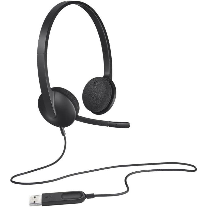 Buy Logitech,Logitech H340 USB Wired Headset with Noise-Cancelling Microphone, Stereo Sound - PC/Mac/Laptop, Black - Gadcet UK | UK | London | Scotland | Wales| Near Me | Cheap | Pay In 3 | Headphones & Headsets