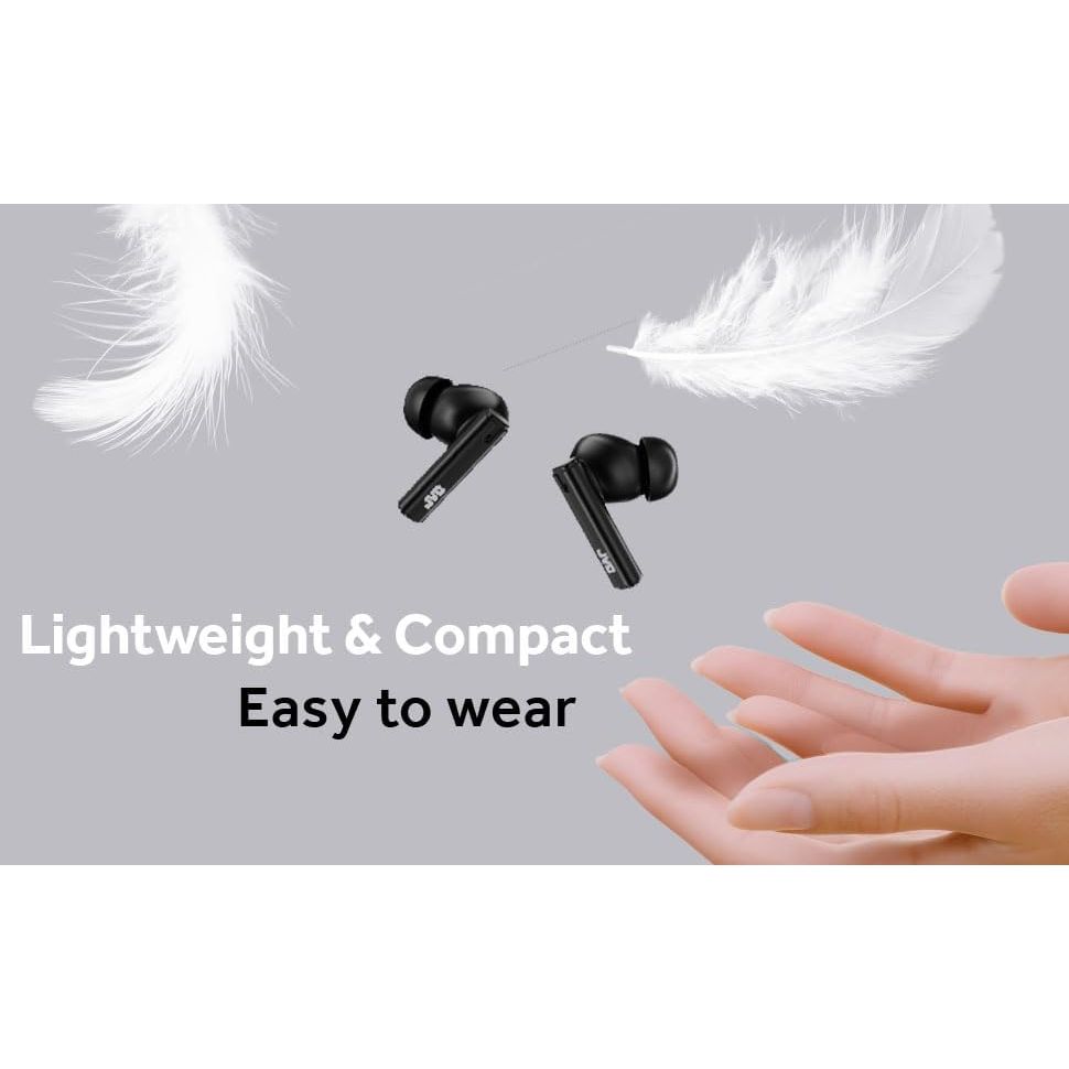 JVC HA-B6T-B Ultra Compact True Wireless Earbuds Black – Built-In Mic, Touch Controls, USB-C Charging, 16-Hour Battery