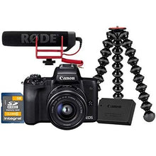 Canon EOS M50 4K Vlogger Kit Bundle – 24.1MP Mirrorless Camera, 15-45mm Lens, RØDE Mic & GorillaPod