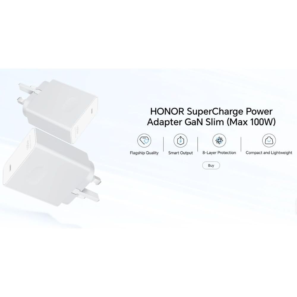 Buy HONOR,HONOR SuperCharge GaN Power Adapter – White (100W Max USB-C Fast Charger) - Gadcet UK | UK | London | Scotland | Wales| Near Me | Cheap | Pay In 3 | Power Adapters & Chargers