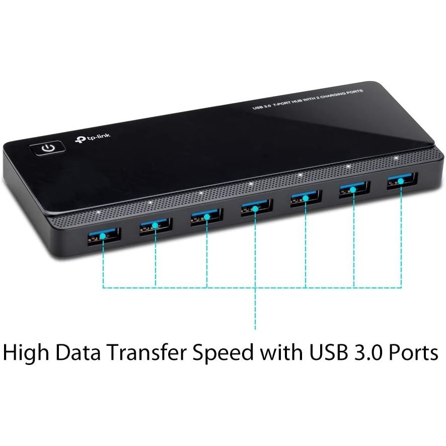 Buy TP-Link,TP-Link UH720 7-Port USB 3.0 Hub with 2 High-Speed 2.4A Charging Ports, 1m Cable, Compatible with Windows, macOS, Linux, Black - Gadcet UK | UK | London | Scotland | Wales| Near Me | Cheap | Pay In 3 | Chargers & Docking Stations