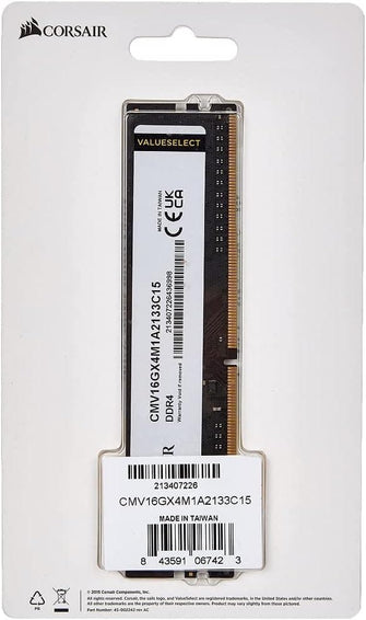 Buy ‎Corsair,Corsair CMV16GX4M1A2133C15 Value Select 16 GB (1 x 16 GB) DDR4 2133 MHz CL15 Mainstream Desktop Memory Module - Black - Gadcet UK | UK | London | Scotland | Wales| Ireland | Near Me | Cheap | Pay In 3 | Computer Components