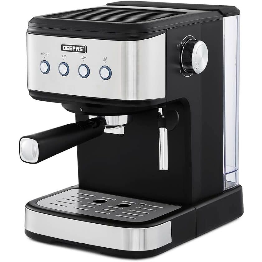 Buy GEEPAS,GEEPAS 20-Bar Espresso & Cappuccino Machine | Professional 1100W Coffee Maker with Milk Frother & 1.5L Tank – Stainless Steel - Gadcet UK | UK | London | Scotland | Wales| Near Me | Cheap | Pay In 3 | Espresso Machines