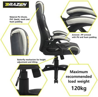 Buy BraZen Puma,Puma Ergonomic Gaming Chair for Adults – PC/Office Computer Chair with High-Back Support – Black & Green - Gadcet UK | UK | London | Scotland | Wales| Near Me | Cheap | Pay In 3 | Office Equipment