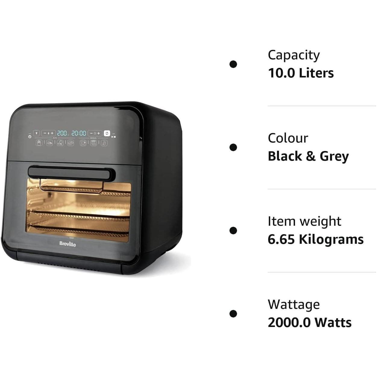 Buy BREVILLE,Breville Halo Rotisserie Air Fryer | Digital Extra Large Air Fryer Oven | 10 L | Fry, Bake & Dehydrate | 2000 W | Energy Efficient | Black and Grey - Gadcet UK | UK | London | Scotland | Wales| Near Me | Cheap | Pay In 3 | AIR FRYER / GRILL