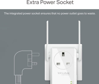 TP-Link TL-WA860RE WiFi Extender Booster – N300Mbps with Passthrough Socket & Ethernet Port