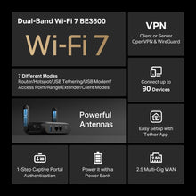 Buy TP-Link,TP-Link TL-WR3602BE BE3600Mbps Wi-Fi 7 Travel Router, USB 3.0 and 2.5 Multi-Gig WAN Ports, Portable WiFi Router, VPN Client or Server, Hotspot, Access Point, USB Tethering - Gadcet UK | UK | London | Scotland | Wales| Near Me | Cheap | Pay In 3 | Wireless Routers