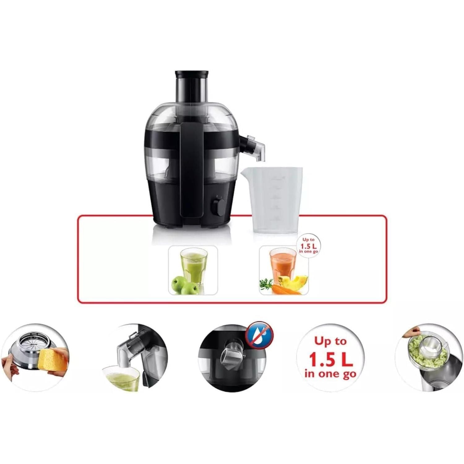 Buy Philips,Philips Viva Collection Compact Juicer HR1832/01 – 1.5L, 500W, QuickClean, Black - Gadcet UK | UK | London | Scotland | Wales| Near Me | Cheap | Pay In 3 | Food Mixers & Blenders