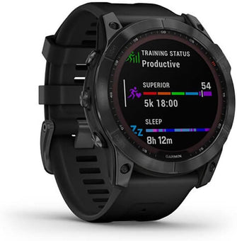 Garmin fēnix 7X Solar 51mm Multisport GPS Smartwatch - Solar Charging, Advanced Health & Training Features, Touchscreen & Buttons, Up to 37 Days Battery Life, Ultratough Design - Black