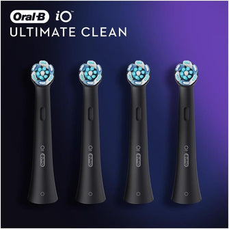 Buy Oral-B,Oral-B iO Ultimate Clean Electric Toothbrush Head, Twisted & Angled Bristles for Deeper Plaque Removal, Pack of 4 Toothbrush Heads, Black - Gadcet UK | UK | London | Scotland | Wales| Near Me | Cheap | Pay In 3 | Toothbrushes