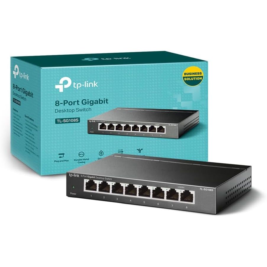 Buy TP-LINK,TP-Link TL-SG108S 8-Port Gigabit Network Switch – Plug & Play Ethernet Switch, Power Saving, Metal Case, QoS, IGMP Snooping, Desktop/Wall Mount - Gadcet UK | UK | London | Scotland | Wales| Near Me | Cheap | Pay In 3 | Unmanaged Network Switch