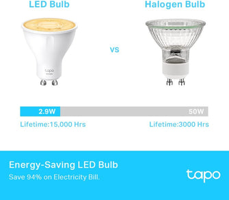 Buy Tapo,Tapo L610 Smart GU10 LED Bulbs (4-Pack), Warm Dimmable 1-100%, Wi-Fi Spotlight, Energy-Saving, Alexa & Google Compatible, No Hub Required - Gadcet UK | UK | London | Scotland | Wales| Near Me | Cheap | Pay In 3 | LED Light Bulbs