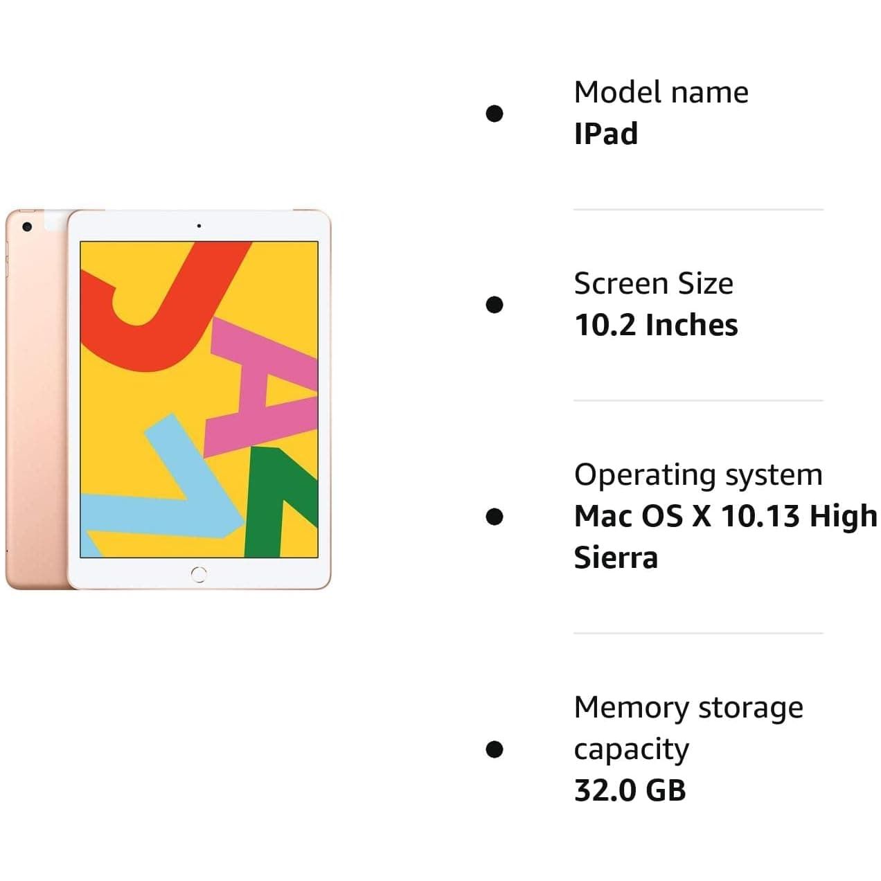 Buy Apple,Apple iPad 7th Gen (A2197) - 10.2 Inch - 32GB Storage - Wi-Fi - Gold - (Mark on the Top) - Gadcet UK | UK | London | Scotland | Wales| Ireland | Near Me | Cheap | Pay In 3 | Tablet Computers