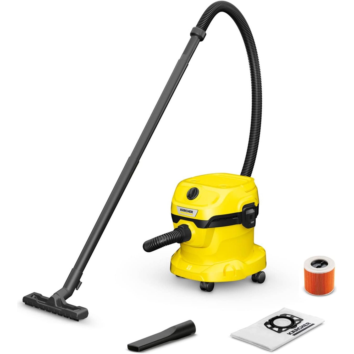 Buy Karcher,Kärcher Wet & Dry Vacuum Cleaner WD 2 Plus - 1000W, 12L Plastic Container, 1.8m Suction Hose, Blowing Function, Includes Cartridge Filter, Floor & Crevice Nozzle - Yellow - Gadcet UK | UK | London | Scotland | Wales| Near Me | Cheap | Pay In 3 | Vaccum Cleaner