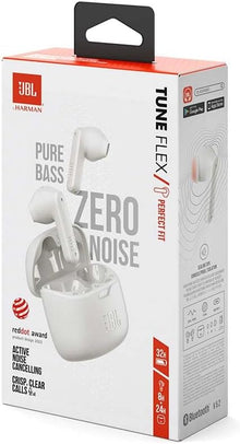 JBL Tune Flex In-Ear Bluetooth Headphones, Water-Resistant Noise-Cancelling Earphones with 32 Hours of Battery Life, White