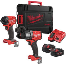 Milwaukee M18 FUEL M18FPP2A3-502X 18V Combi Drill & Impact Driver Twin Kit – 2×5.0Ah Batteries, Fast Charger & HD Box