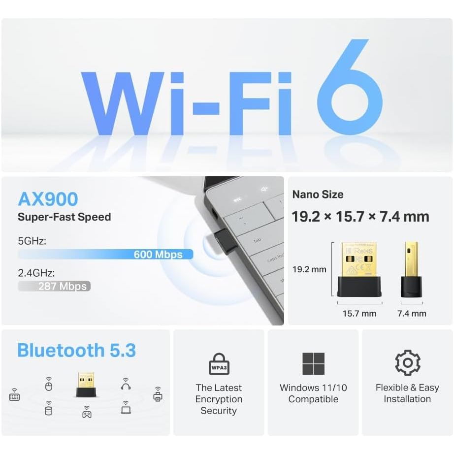 Buy TP-Link,TP‑Link Archer TX10UB Nano AX900 Nano Wi‑Fi 6 USB Adapter with Bluetooth 5.3 - Gadcet UK | UK | London | Scotland | Wales| Near Me | Cheap | Pay In 3 | USB Adapters