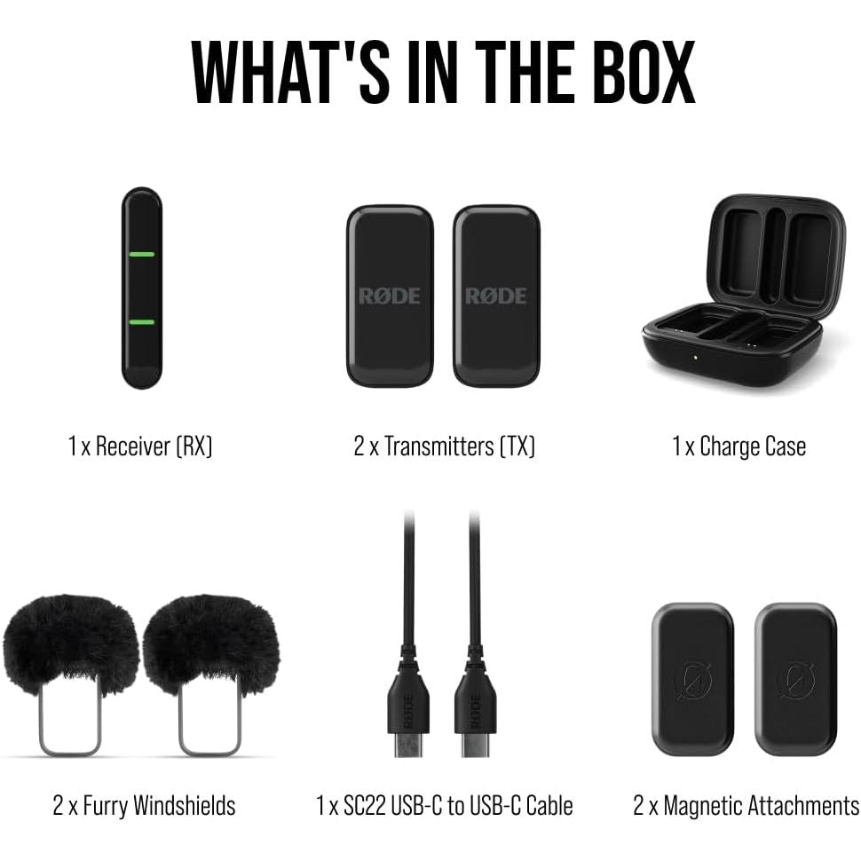 Buy RØDE,RØDE Wireless Micro - Compact Wireless Microphone, Two Mics with Charge Case for Smartphone Content Creation - Lightning, Black - Gadcet UK | UK | London | Scotland | Wales| Near Me | Cheap | Pay In 3 | Microphones