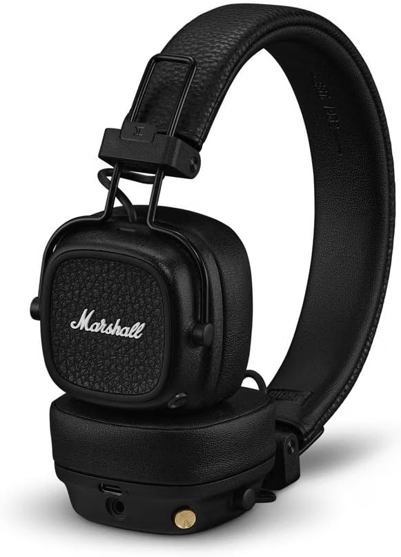 Marshall Major V On-Ear Wireless Headphones – Black, 100+ Hour Battery, Bluetooth 5.3, Wireless Charging