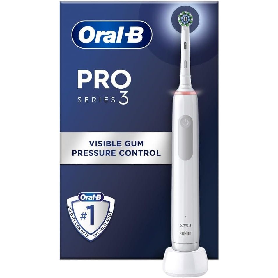 Buy Oral-B,Oral-B Pro 3 Electric Toothbrushes For Adults, Gifts For Women / Men, 1 Cross Action Toothbrush Head, 3 Modes with Teeth Whitening, 2 Pin UK Plug, 3000, White - Gadcet UK | UK | London | Scotland | Wales| Near Me | Cheap | Pay In 3 | Electric Toothbrush