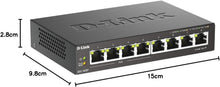 D-Link DGS-1008P 8-Port Gigabit Unmanaged PoE+ Network Switch – 4 PoE Ports, 60W Power Budget, Plug & Play, Metal Case