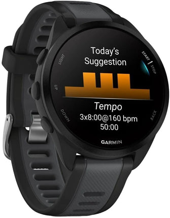 Buy Garmin,Garmin Forerunner 165 GPS Running Smartwatch - AMOLED Touchscreen, Advanced Training, 11-Day Battery, Black - Gadcet UK | UK | London | Scotland | Wales| Near Me | Cheap | Pay In 3 | Smart Watches