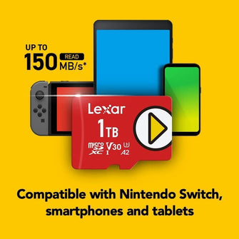 Buy Lexar,Lexar PLAY 128GB Micro SD Card, microSDXC UHS-I Card, Up To 150MB/s Read, TF Card Compatible-with Nintendo-Switch, Portable Gaming Devices, Smartphones And Tablets (LMSPLAY128G-BNNAG) - Gadcet UK | UK | London | Scotland | Wales| Near Me | Cheap | Pay In 3 | Flash Memory Cards
