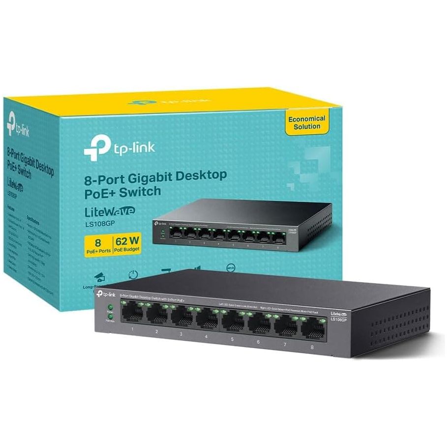 Buy TP-LINK,TP-Link PoE Switch 8 Port Gigabit Ethernet Switch with 8 x PoE+ Port  62W - Network Switch, Ethernet Splitter, Desktop/Wall Mount - Gadcet UK | UK | London | Scotland | Wales| Near Me | Cheap | Pay In 3 | Network Cards & Adapters