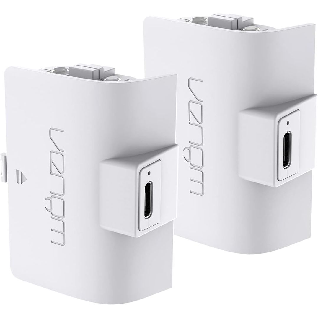 Buy Venom,Venom High Capacity 1100mAh Rechargeable Battery Twin Pack - White for Xbox Series X|S & Xbox One - Gadcet UK | UK | London | Scotland | Wales| Near Me | Cheap | Pay In 3 | Video Game Console & Controller Batteries