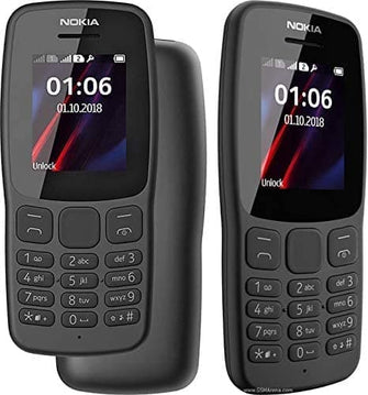 nokia,Nokia 106 4GB Dual Sim 2018 Dark Grey With LED Torch - FM Radio - Unlocked - Gadcet.com