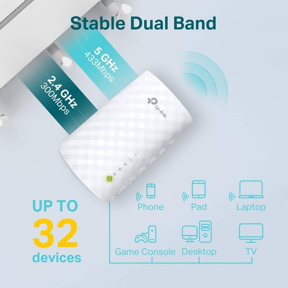 Buy TP-Link,TP-Link WiFi Extender Booster, Dual Band AC750 Mbps WiFi Range Extender Repeater, Internet Booster with Ethernet Port, Ultraxtend Coverage App Control Easy Setup, UK Plug (RE220) - Gadcet UK | UK | London | Scotland | Wales| Near Me | Cheap | Pay In 3 | Network Cards & Adapters